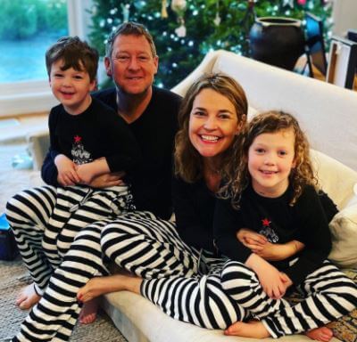 Vale Guthrie Feldman with her parents Michael Feldman and Savannah Guthrie, and sibling Charles Max Feldman